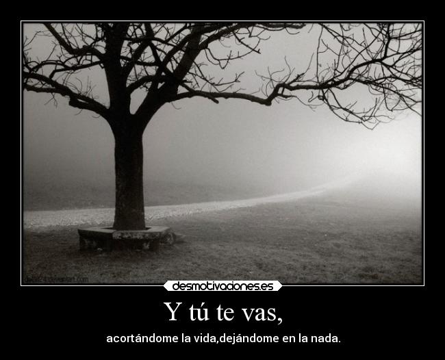 Y tú te vas, -