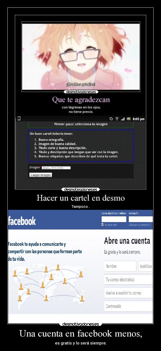 Una cuenta en facebook menos, -