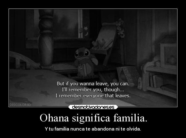 Ohana significa familia. - 