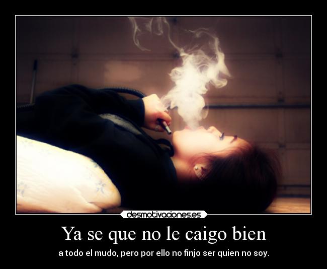 Ya se que no le caigo bien - a todo el mudo, pero por ello no finjo ser quien no soy.