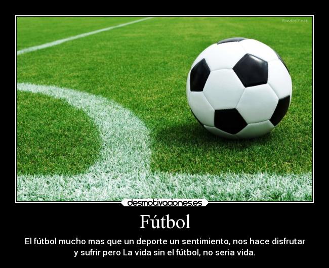 Fútbol - El fútbol mucho mas que un deporte un sentimiento, nos hace disfrutar
y sufrir pero La vida sin el fútbol, no seria vida.