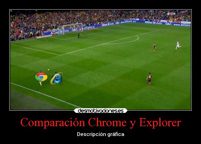 Comparación Chrome y Explorer - Descripción gráfica