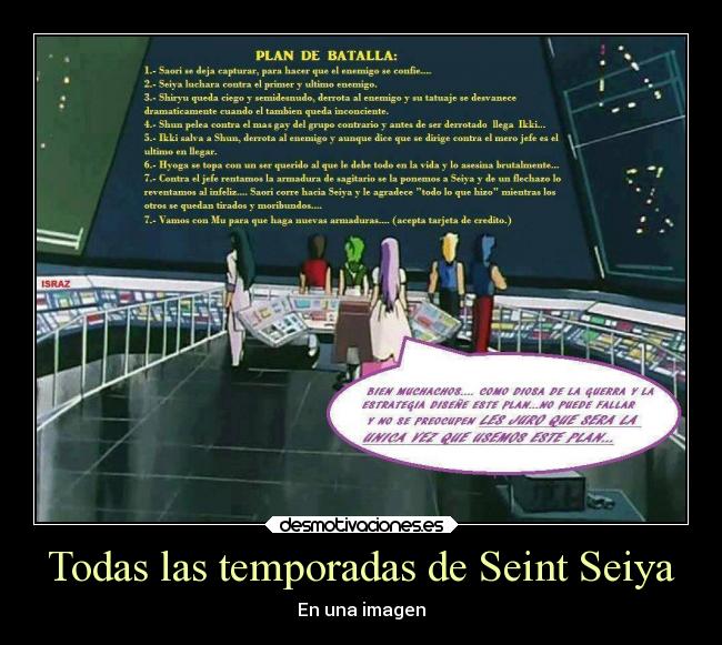 carteles humor anime seint seiya senorita sasori kido shiryu hyoga ikki saori meme comedia desmotivaciones