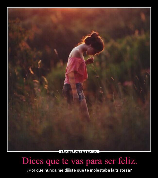 Dices que te vas para ser feliz. - 