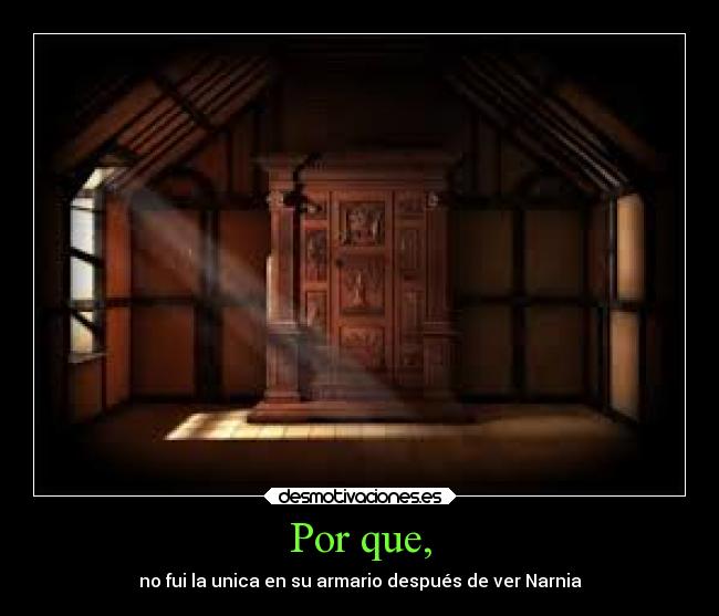 Por que, - no fui la unica en su armario después de ver Narnia
