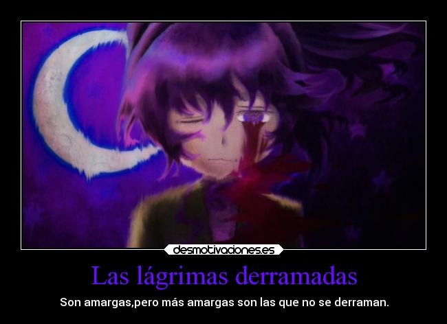 Las lágrimas derramadas - Son amargas,pero más amargas son las que no se derraman.
