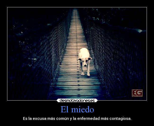 El miedo - Es la excusa más común y la enfermedad más contagiosa.