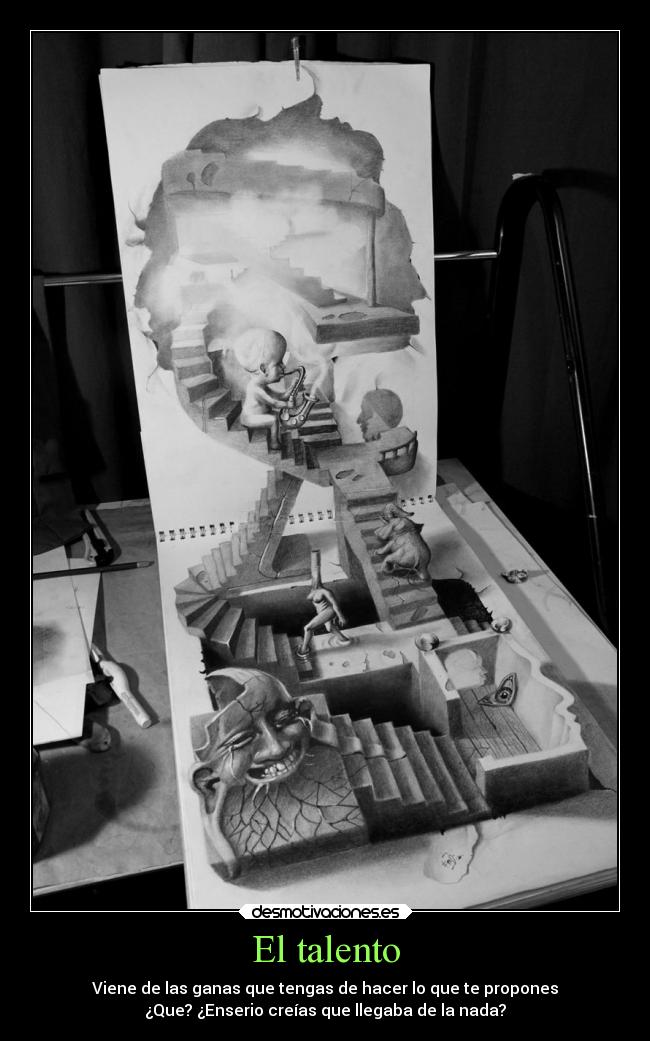El talento - Viene de las ganas que tengas de hacer lo que te propones
¿Que? ¿Enserio creías que llegaba de la nada?
