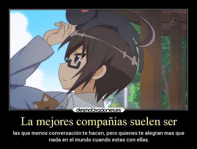 carteles mundo gatos animales anime manga otaku cosplay lindos momentos conversar ellas alegrar desmotivaciones