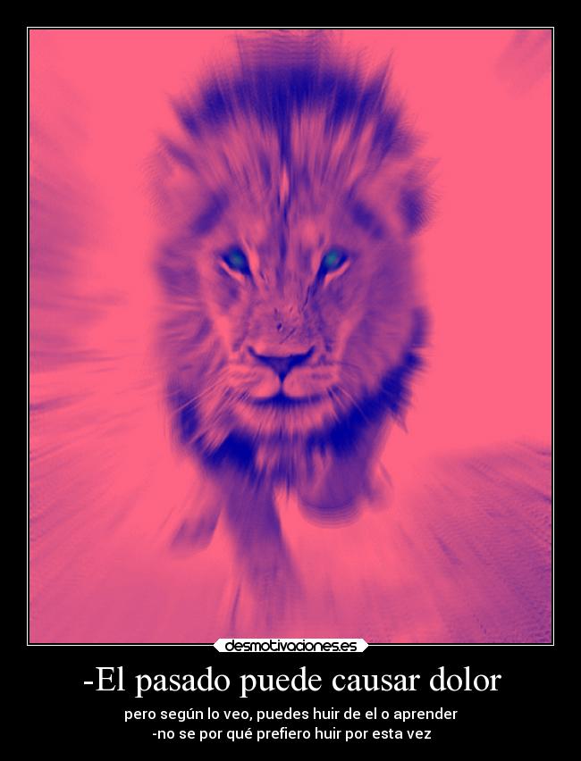 -El pasado puede causar dolor - pero según lo veo, puedes huir de el o aprender
-no se por qué prefiero huir por esta vez
