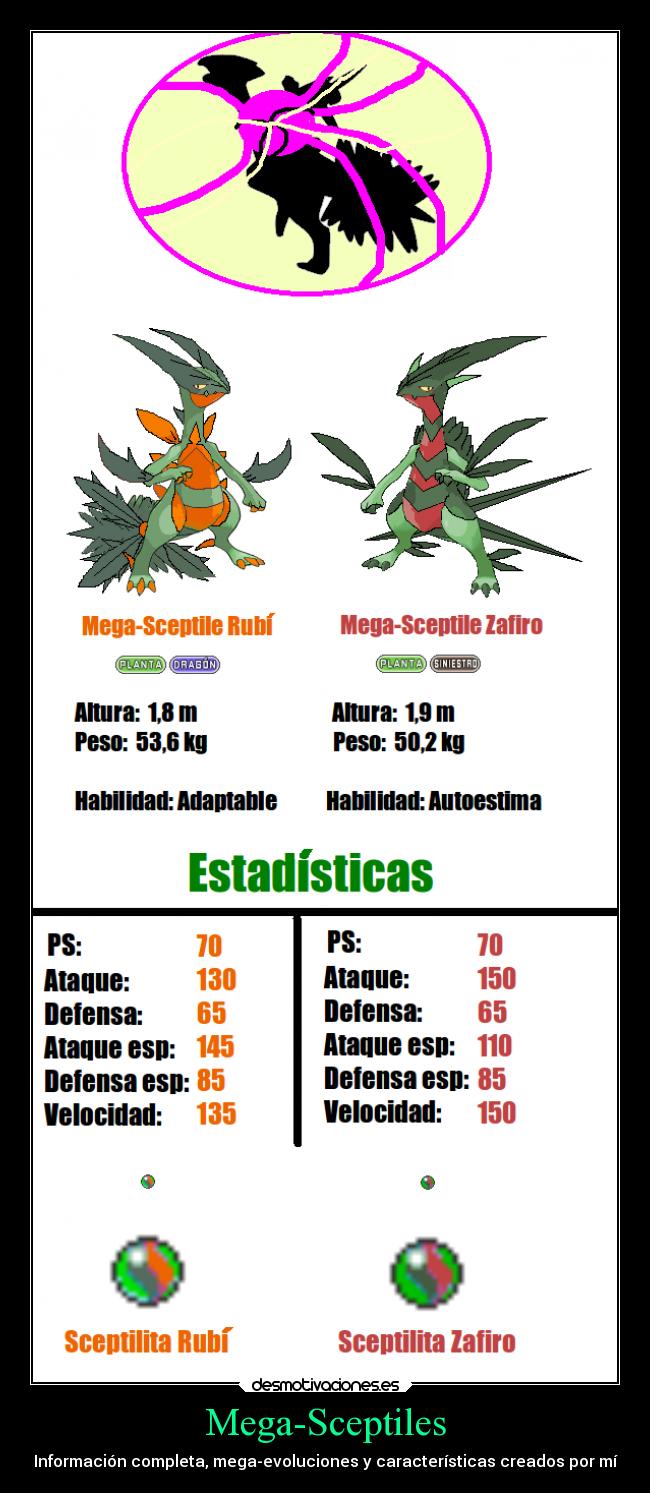 Mega-Sceptiles - Información completa, mega-evoluciones y características creados por mí