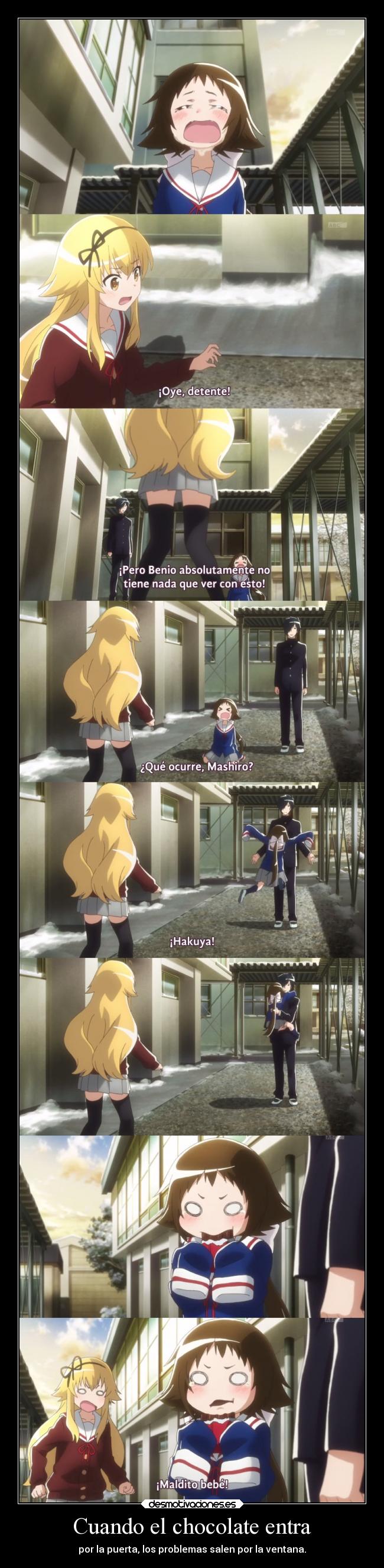 carteles problemas anime raptorhunters harukaze manga otaku chocolate mashiro hakuya bebe mikakunin desmotivaciones