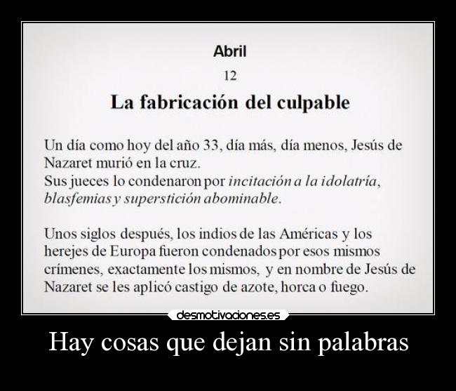 Hay cosas que dejan sin palabras - 