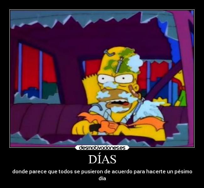 carteles simpsons dias parece todos pusieron acuerdo hacerte pesimo desmotivaciones