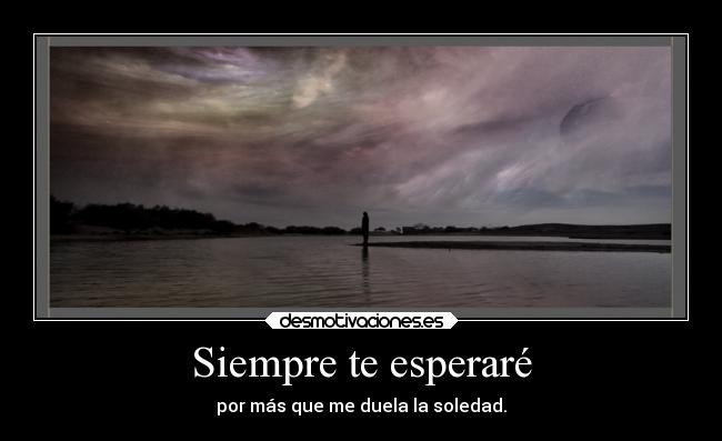 Siempre te esperaré - por más que me duela la soledad.