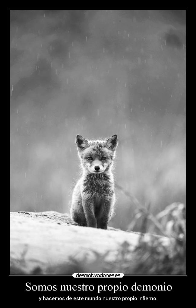 Somos nuestro propio demonio - y hacemos de este mundo nuestro propio infierno.