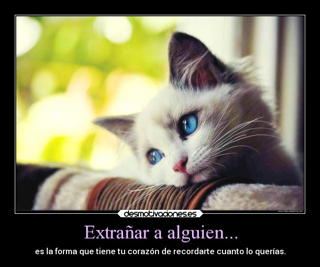 Extrañar a alguien... -