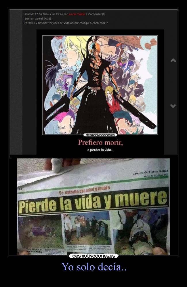 carteles vida anime graciosas desmotivaciones bleach troll desmotivaciones