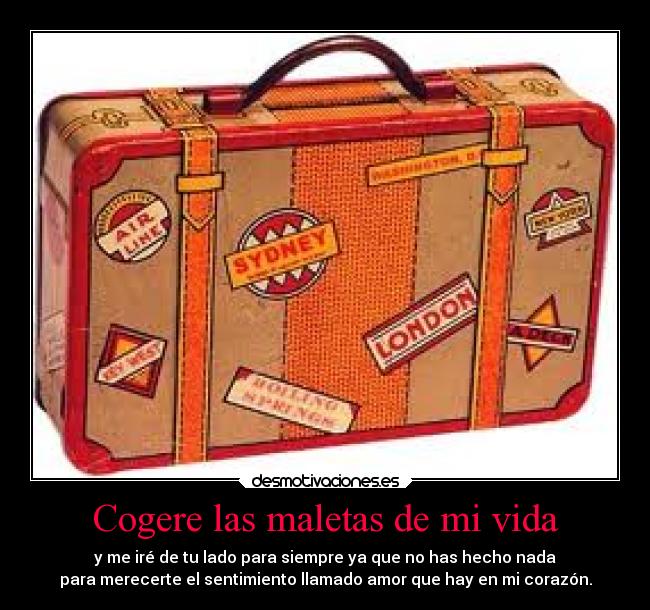 Cogere las maletas de mi vida -