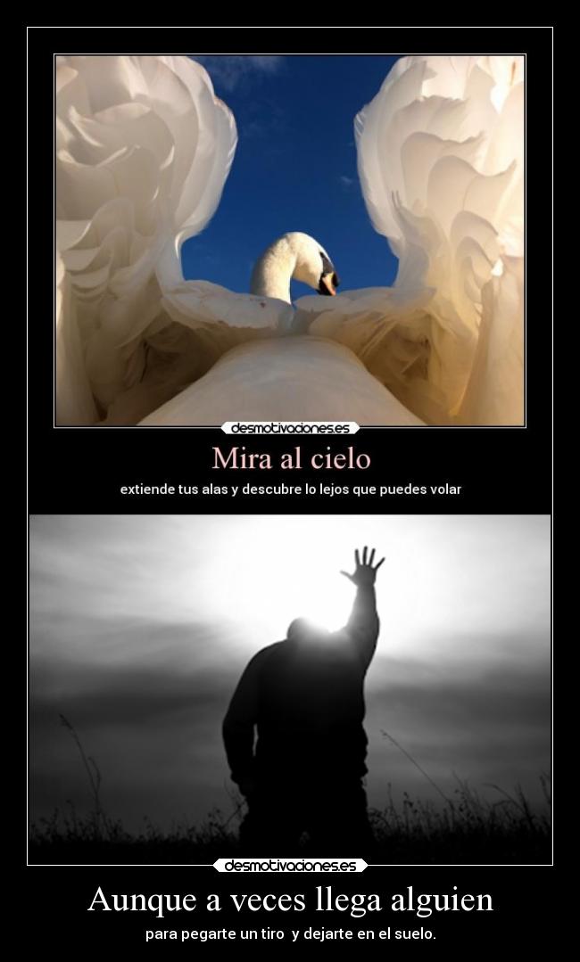 Aunque a veces llega alguien - para pegarte un tiro y dejarte en el suelo.