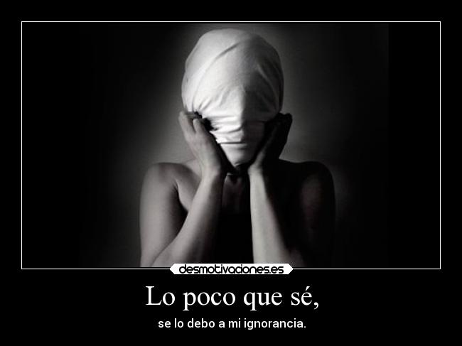 Lo poco que sé, - se lo debo a mi ignorancia.