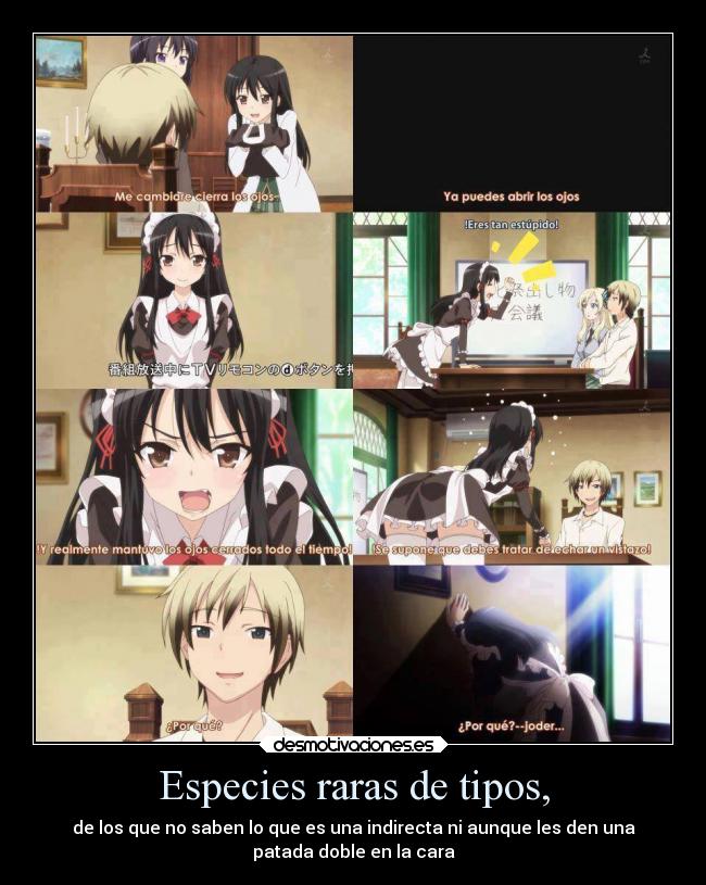 Especies raras de tipos, - de los que no saben lo que es una indirecta ni aunque les den una
patada doble en la cara