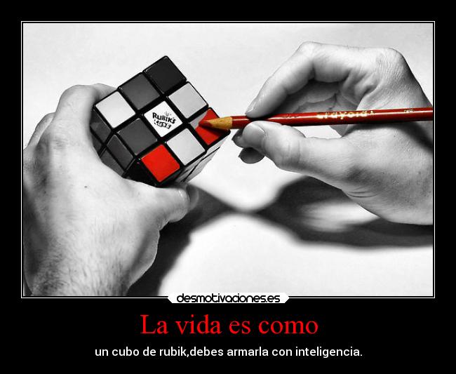 La vida es como - un cubo de rubik,debes armarla con inteligencia.