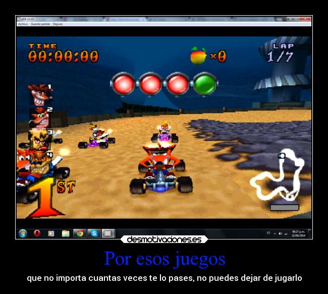 carteles videojuegos ctr crash team racing desmotivaciones