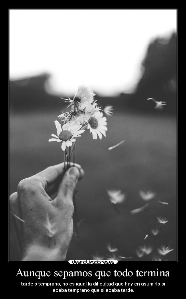 Aunque sepamos que todo termina - 