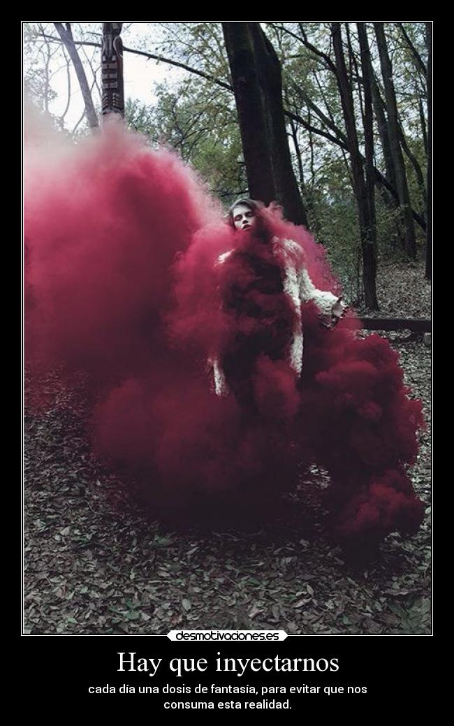 Hay que inyectarnos - cada día una dosis de fantasía, para evitar que nos
consuma esta realidad.