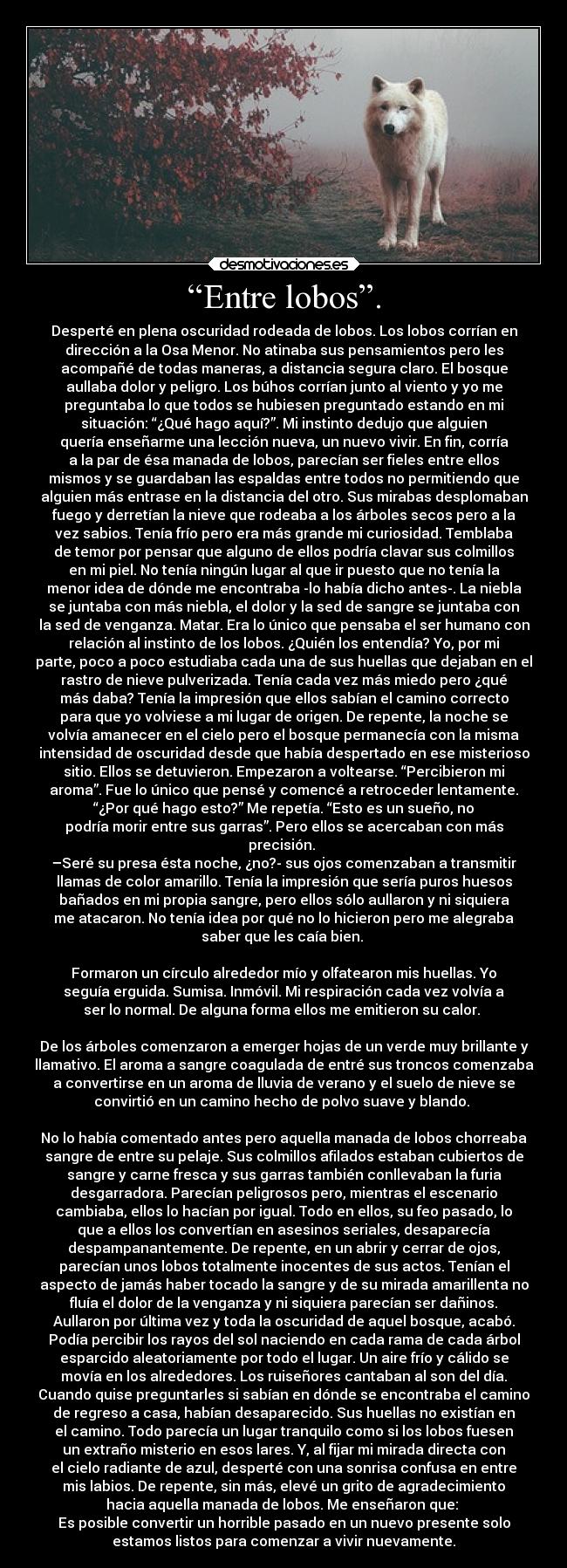 “Entre lobos”. -