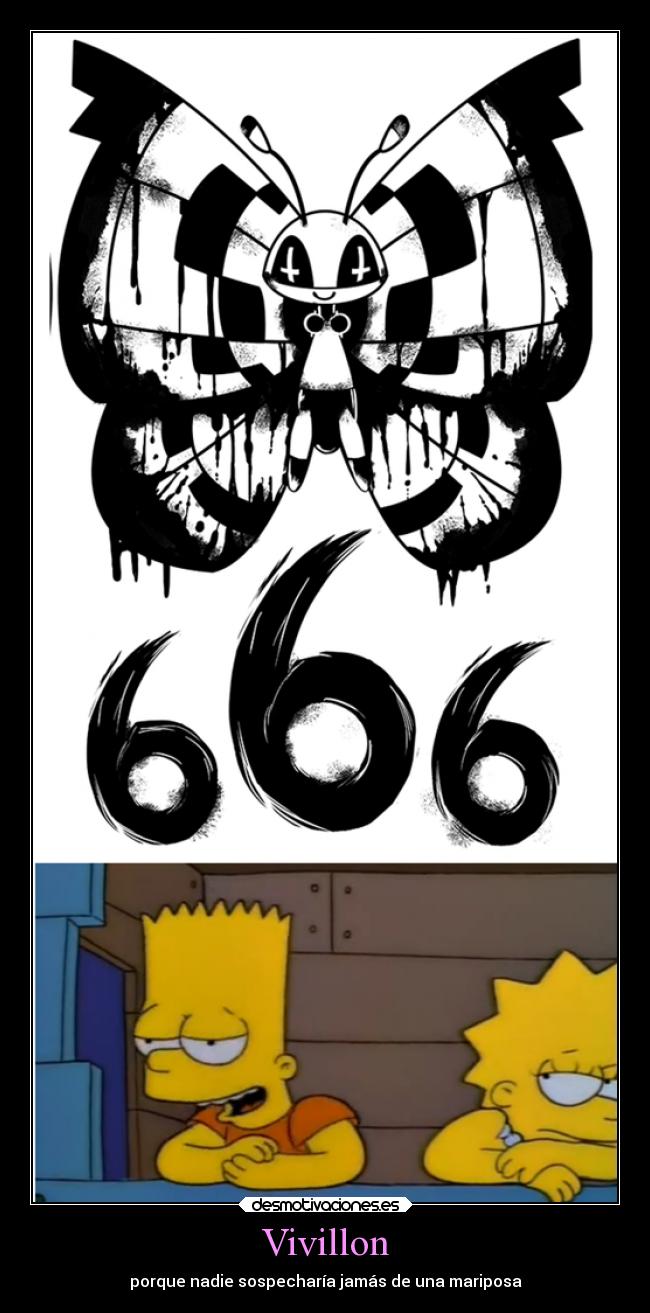 carteles alma risa chiste humor simpsons videojuegos pokemon devilbrigade vivillon mariposa bart lisa simpson desmotivaciones