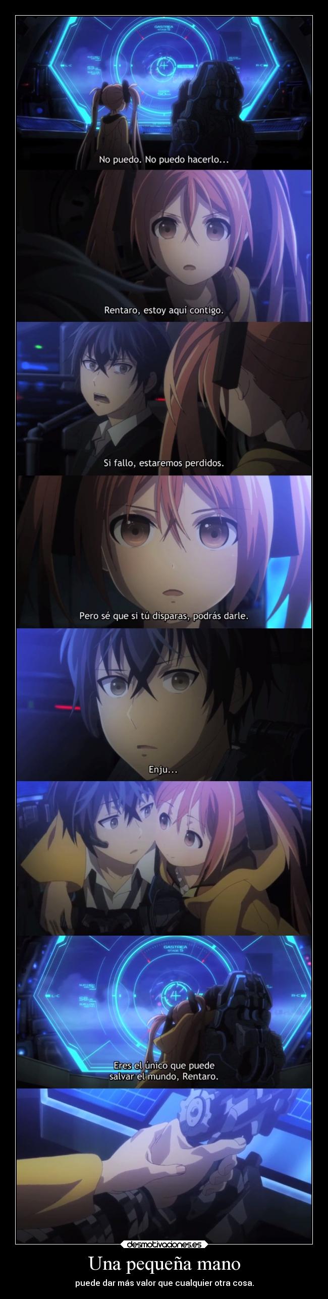 carteles amistad amor anime raptorhunters harukaze manga otaku black bullet valor mano enju rentaro desmotivaciones