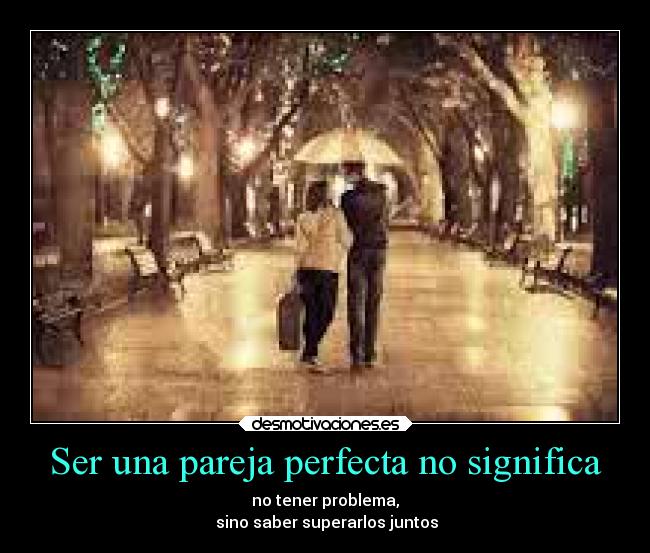 carteles amor categoria ser una pareja perfecta significa tener problema sino saber superarlos juntos desmotivaciones