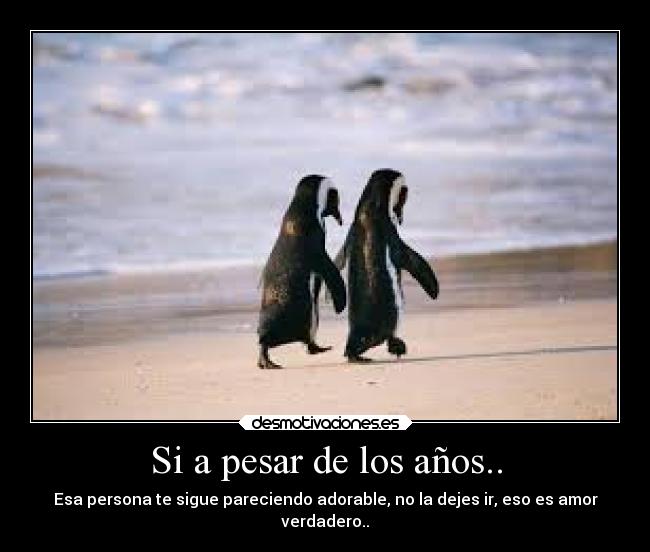 Si a pesar de los años.. - Esa persona te sigue pareciendo adorable, no la dejes ir, eso es amor
verdadero..