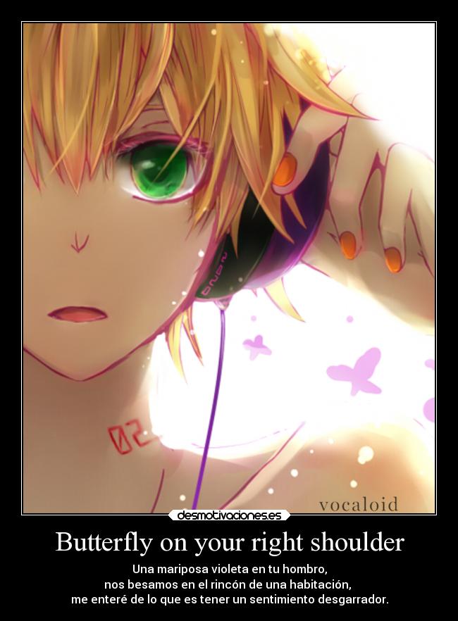 Butterfly on your right shoulder Desmotivaciones