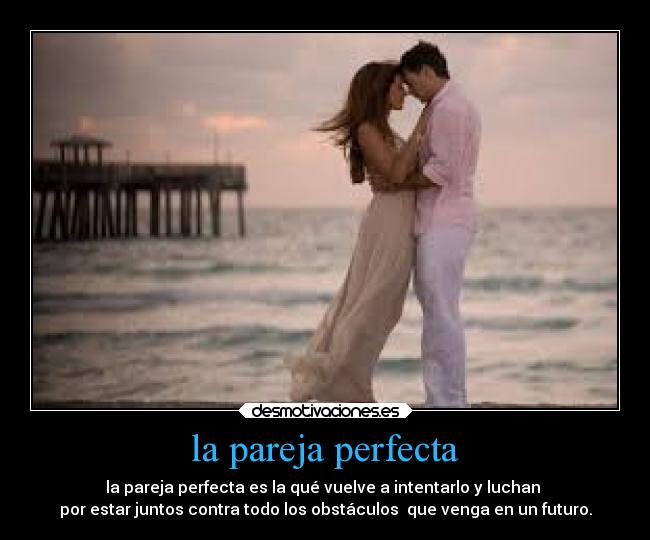 la pareja perfecta - la pareja perfecta es la qué vuelve a intentarlo y luchan 
por estar juntos contra todo los obstáculos  que venga en un futuro.