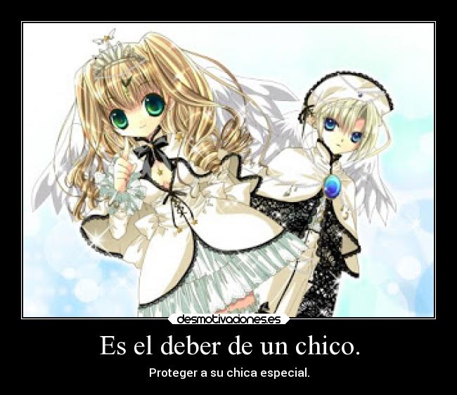 carteles amor proteger biruart kamichamakarin kamichama karin chico chica especial deber desmotivaciones