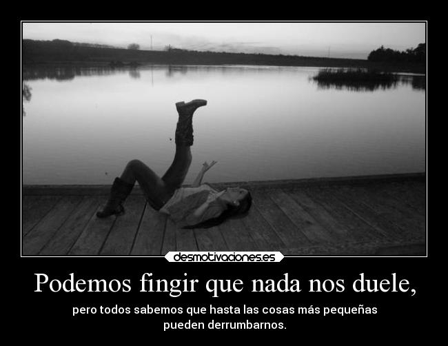 Podemos fingir que nada nos duele, -