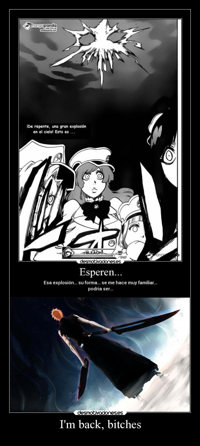 carteles anime manga bleach ichigo kurosaki zangetsu zangetsus explosion shinigami hollow zampakuto desmotivaciones