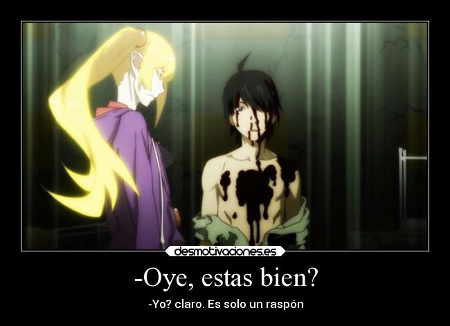 carteles anime monogatari bakemonogatari nisemonogatari araragi koyomi shinobu oshino desmotivaciones