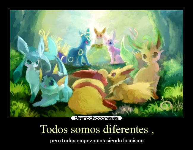 carteles anime pokemon nintendo manga poket monster especial eevee flareon jolteon vaporeon espeon leafeon desmotivaciones