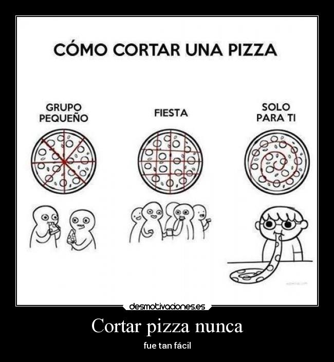 Cortar pizza nunca - fue tan fácil