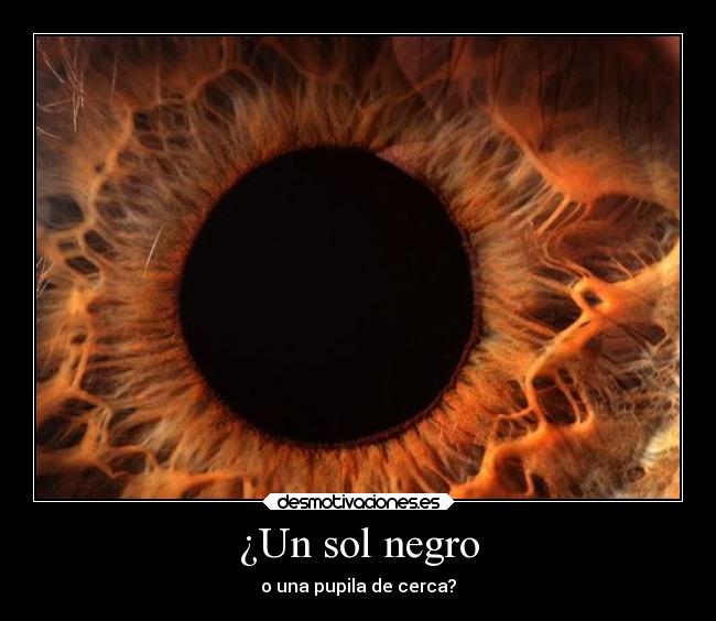 ¿Un sol negro - o una pupila de cerca?