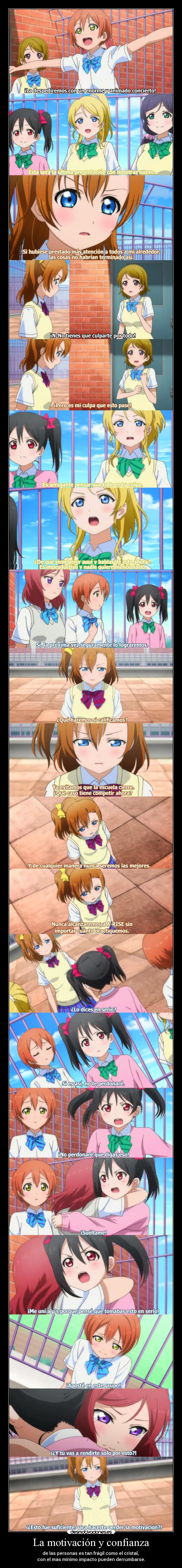 carteles confianza confianza vida anime motivacion persona humano fragil cristal debil minimo raptorhunters caer perder desmotivaciones