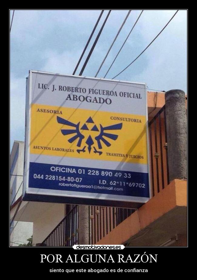 carteles confianza videojuegos humor zelda link razon abogado desmotivaciones