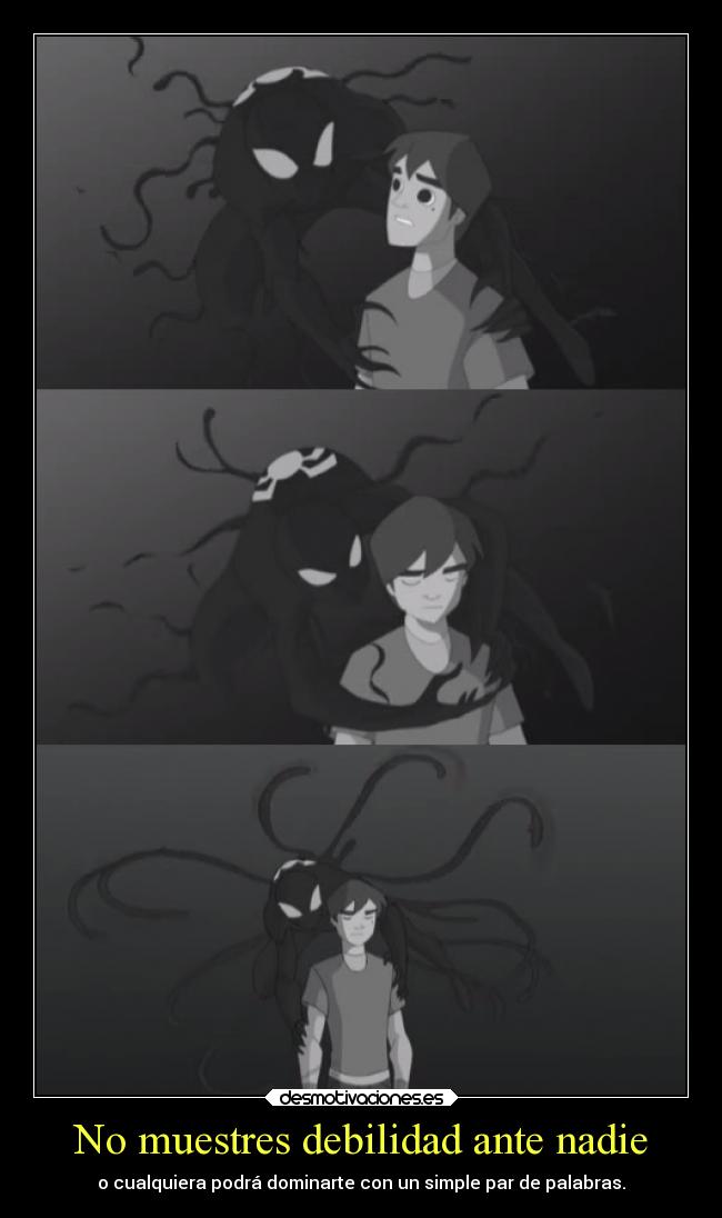 carteles debilidad sentimientos palabras clanderaulfc ejercitodemar spiderman desmotivaciones