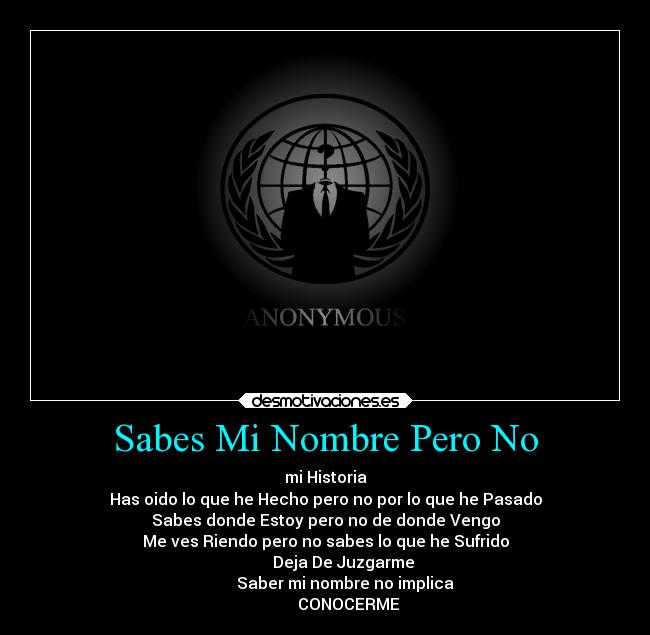 Sabes Mi Nombre Pero No -