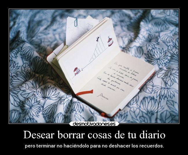 Desear borrar cosas de tu diario -