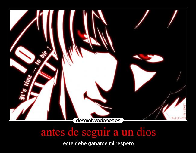 carteles dios anime death note kira desmotivaciones